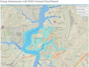 screenshot of energy and flooding vulnerability map